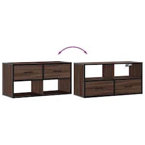 TV skříňka hnědý dub 80 x 31 x 39,5 cm kompozitní dřevo a kov - obrázek 7