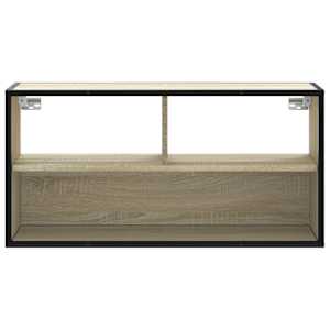 TV skříňka dub sonoma 80 x 31 x 39,5 cm kompozitní dřevo a kov - obrázek 4