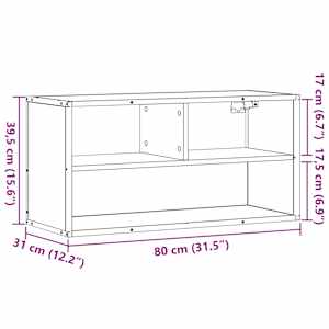 TV skříňka dub sonoma 80 x 31 x 39,5 cm kompozitní dřevo a kov - obrázek 10