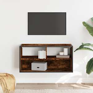 TV skříňka kouřový dub 80 x 31 x 39,5 cm kompozitní dřevo a kov - obrázek 3