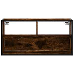 TV skříňka kouřový dub 80 x 31 x 39,5 cm kompozitní dřevo a kov - obrázek 4