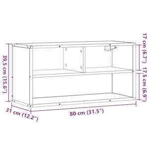 TV skříňka kouřový dub 80 x 31 x 39,5 cm kompozitní dřevo a kov - obrázek 10