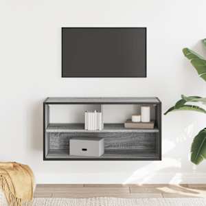 TV skříňka šedá sonoma 80 x 31 x 39,5 cm kompozitní dřevo a kov - obrázek 3