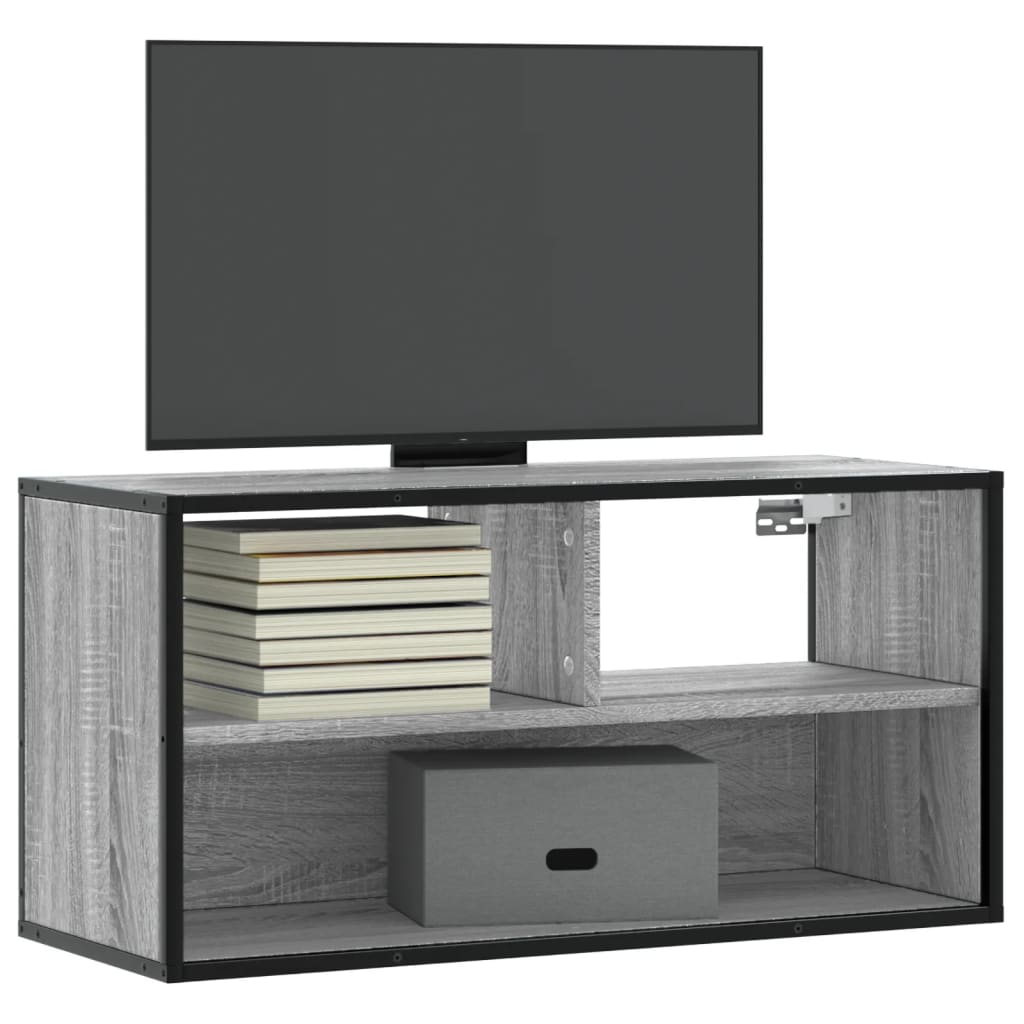 vidaXL TV-Schrank Grau Sonoma 80x31x39,5 cm Holzwerkstoff und Metall