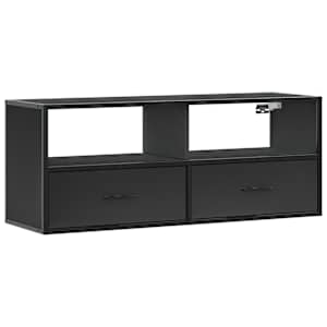 TV skříňka černá 100 x 31 x 39,5 cm kompozitní dřevo a kov - obrázek 2