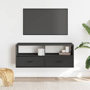 TV skříňka černá 100 x 31 x 39,5 cm kompozitní dřevo a kov - obrázek 3