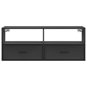 TV skříňka černá 100 x 31 x 39,5 cm kompozitní dřevo a kov - obrázek 4