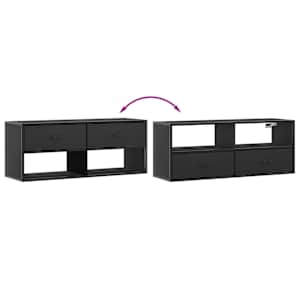 TV skříňka černá 100 x 31 x 39,5 cm kompozitní dřevo a kov - obrázek 7