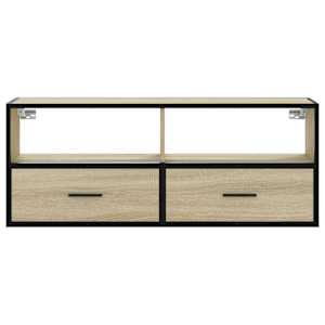 TV skříňka dub sonoma 100 x 31 x 39,5 cm kompozitní dřevo a kov - obrázek 4