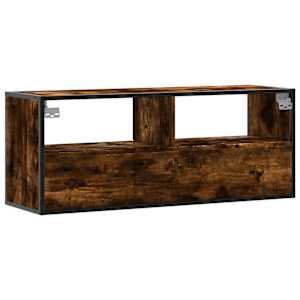 TV skříňka kouřový dub 100x31x39,5 cm kompozitní dřevo a kov - obrázek 6