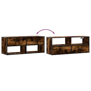 TV skříňka kouřový dub 100x31x39,5 cm kompozitní dřevo a kov - obrázek 7