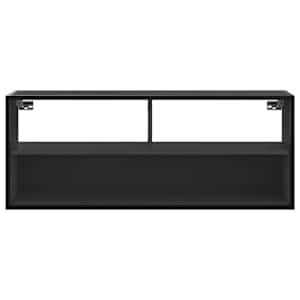 TV skříňka černá 100 x 31 x 39,5 cm kompozitní dřevo a kov - obrázek 4