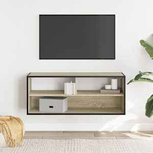TV skříňka dub sonoma 100 x 31 x 39,5 cm kompozitní dřevo a kov - obrázek 3