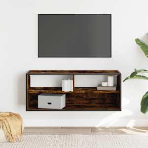 TV skříňka kouřový dub 100x31x39,5 cm kompozitní dřevo a kov - obrázek 3