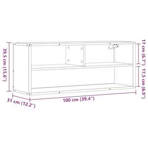 TV skříňka kouřový dub 100x31x39,5 cm kompozitní dřevo a kov - obrázek 10