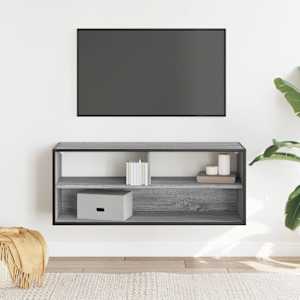 TV skříňka šedá sonoma 100x31x39,5 cm kompozitní dřevo a kov - obrázek 3