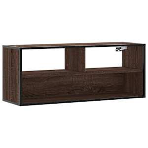 TV skříňka hnědý dub 100 x 31 x 39,5 cm kompozitní dřevo a kov - obrázek 2