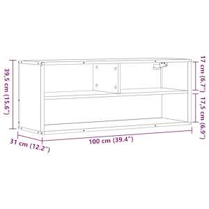 TV skříňka hnědý dub 100 x 31 x 39,5 cm kompozitní dřevo a kov - obrázek 10