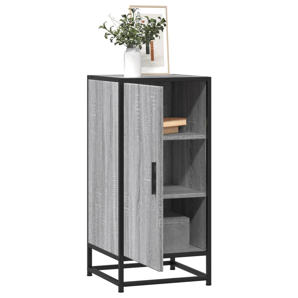 vidaXL Sideboard Grau Sonoma 35,5x35x76 cm Holzwerkstoff und Metall