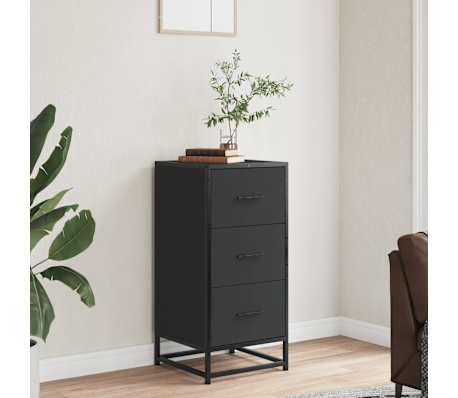 vidaXL Dulap, negru, 35,5x35x76 cm, lemn prelucrat și metal