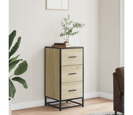 vidaXL Sideboard Sonoma Oak 35.5x35x76 cm Engineered Wood and Metal