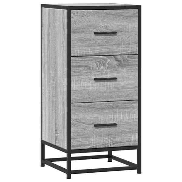 vidaXL puhvetkapp, hall Sonoma tamm, 35,5x35x76 cm, tehispuit/metall