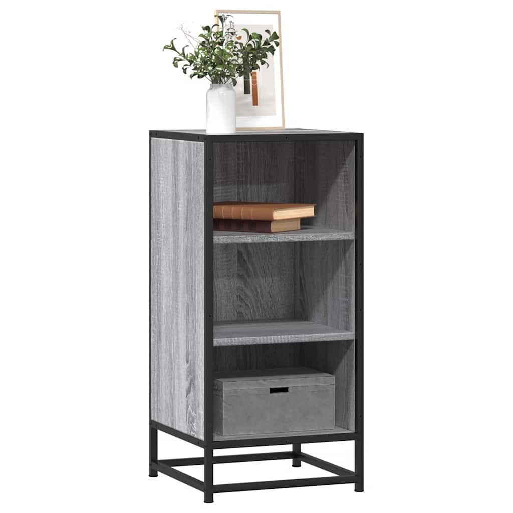 vidaXL Sideboard Grau Sonoma 35,5x35x76 cm Holzwerkstoff und Metall