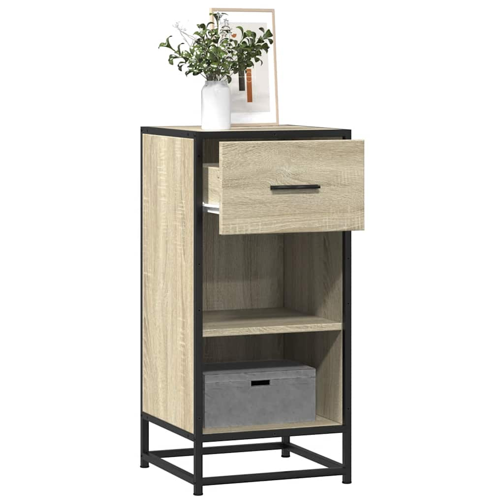 vidaXL Sideboard Sonoma-Eiche 35,5x35x76 cm Holzwerkstoff und Metall