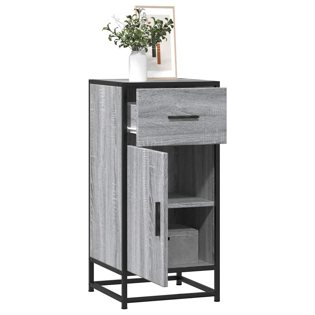 vidaXL Sideboard Grau Sonoma 35,5x35x76 cm Holzwerkstoff und Metall