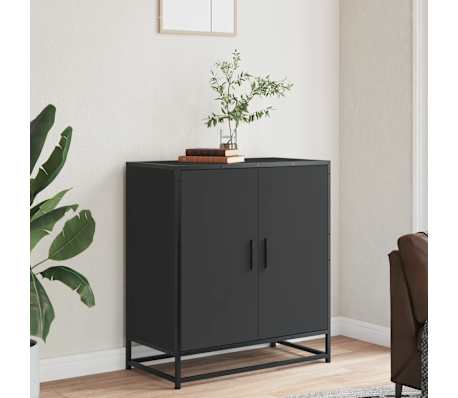 vidaXL Sideboard Black Engineered wood, Metal Medium Sideboard