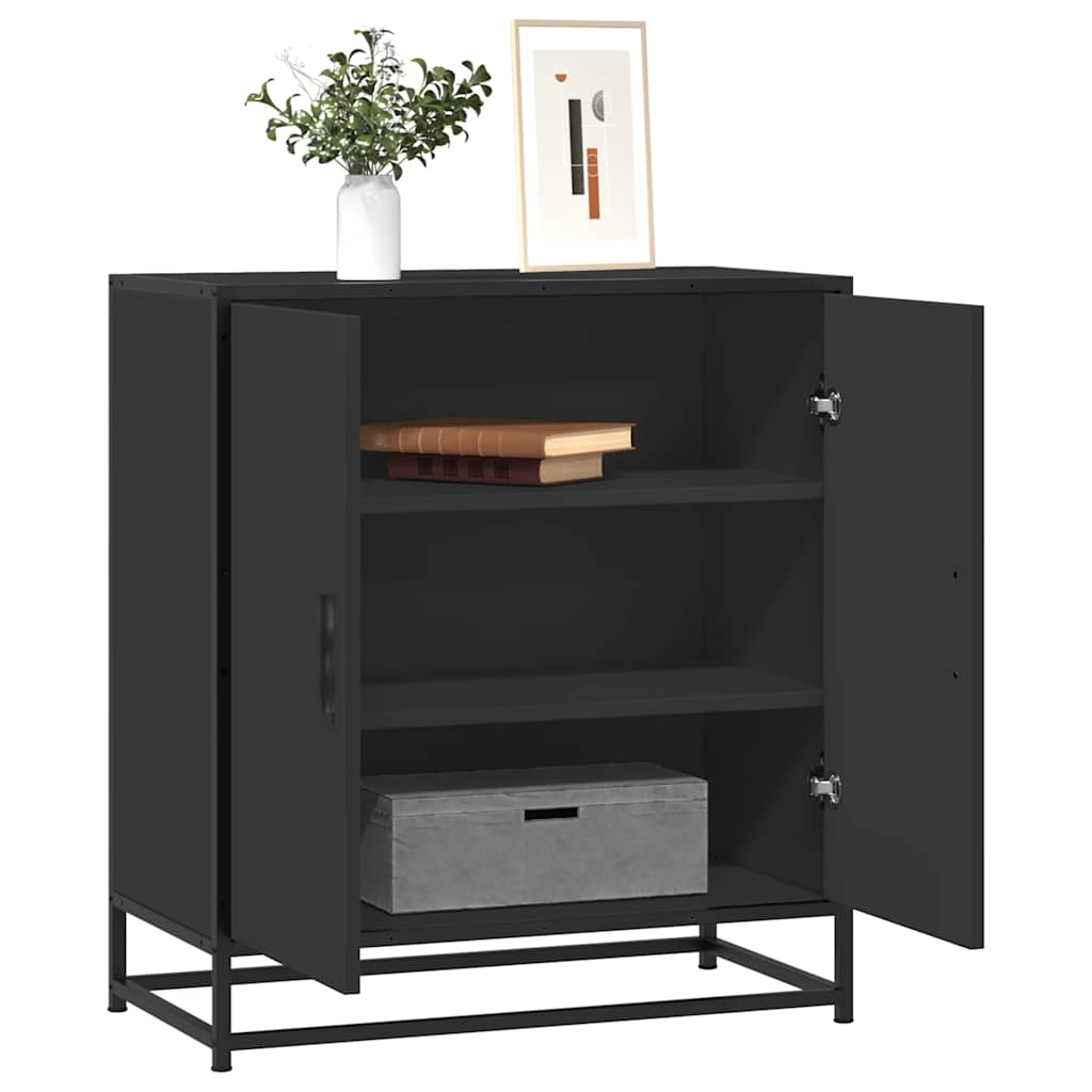 vidaXL Sideboard Schwarz 68x35x76 cm Holzwerkstoff und Metall