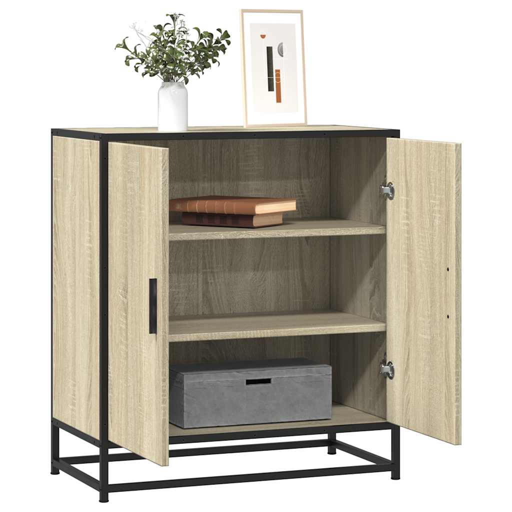 vidaXL Sideboard Sonoma-Eiche 68x35x76 cm Holzwerkstoff und Metall