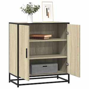 Komoda sonoma hrast 68x35x76 cm inženirski les in kovina