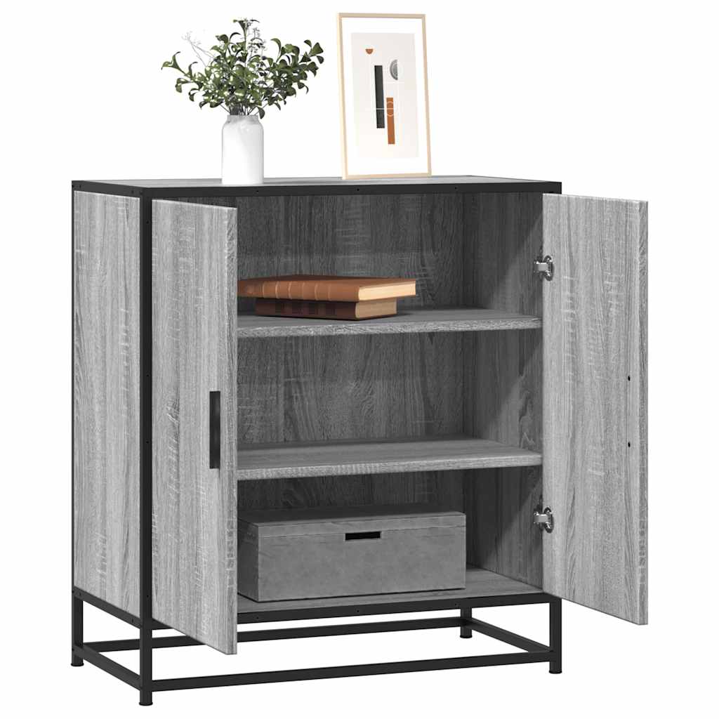 vidaXL Sideboard Grau Sonoma 68x35x76 cm Holzwerkstoff und Metall