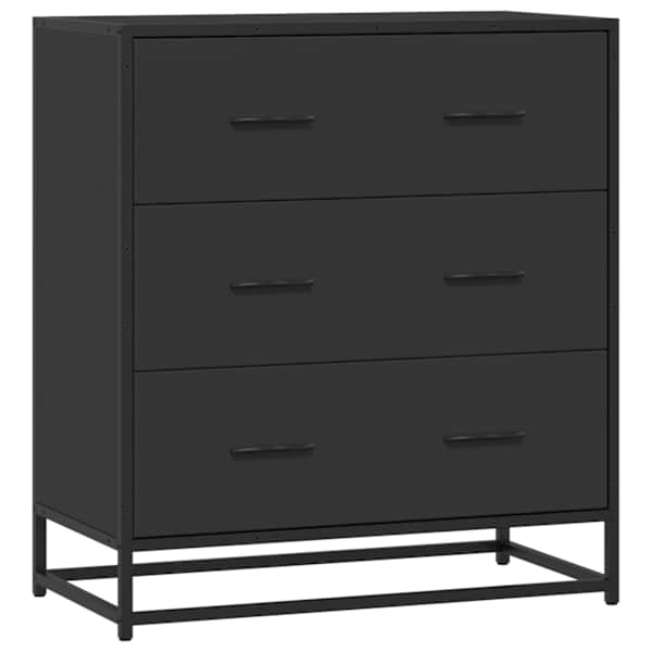 vidaXL puhvetkapp, must, 68x35x76 cm, tehispuit ja metall