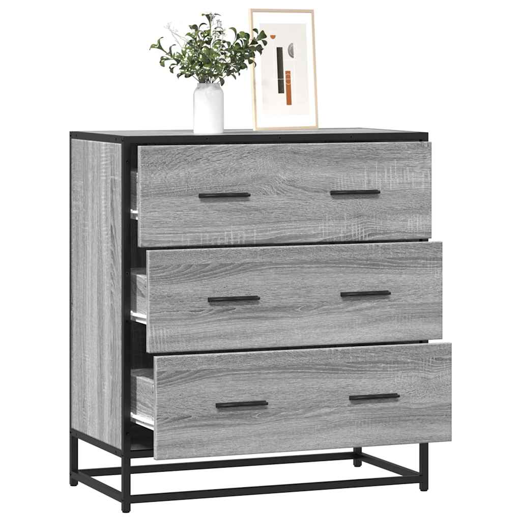 Sideboard Grau Sonoma 68x35x76 cm Holzwerkstoff und Metall