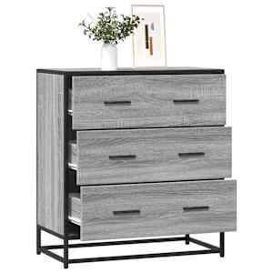 Komoda siva sonoma 68x35x76 cm inženirski les in kovina