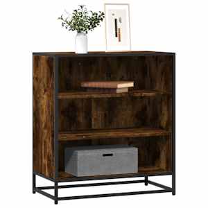 Komoda dimljeni hrast 68x35x76 cm inženirski les in kovina