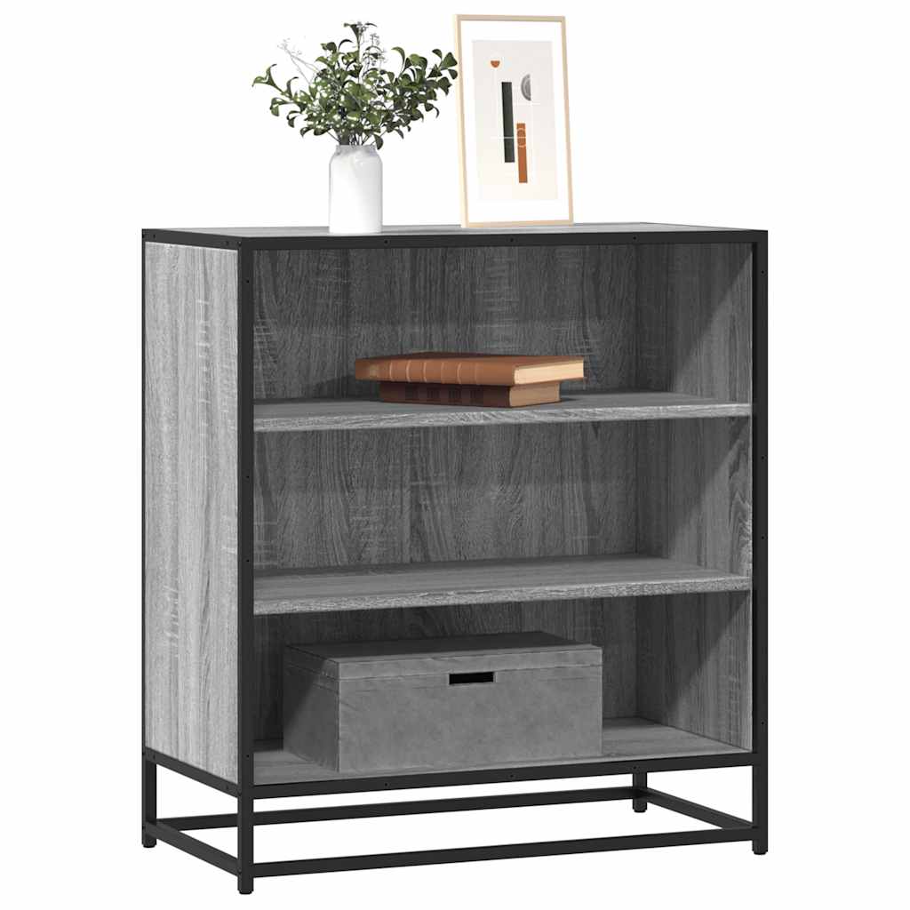 vidaXL Sideboard Grau Sonoma 68x35x76 cm Holzwerkstoff und Metall