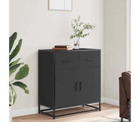 vidaXL Sideboard Black Engineered wood, Metal Medium Sideboard