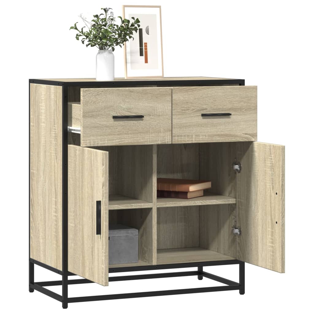 Sideboard Sonoma-Eiche 68x35x76 cm Holzwerkstoff und Metall