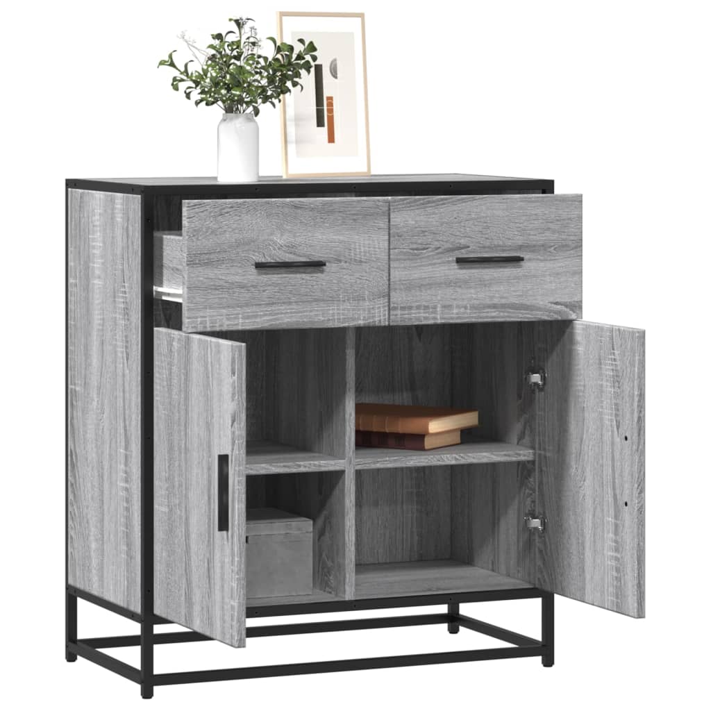 Sideboard Grau Sonoma 68x35x76 cm Holzwerkstoff und Metall