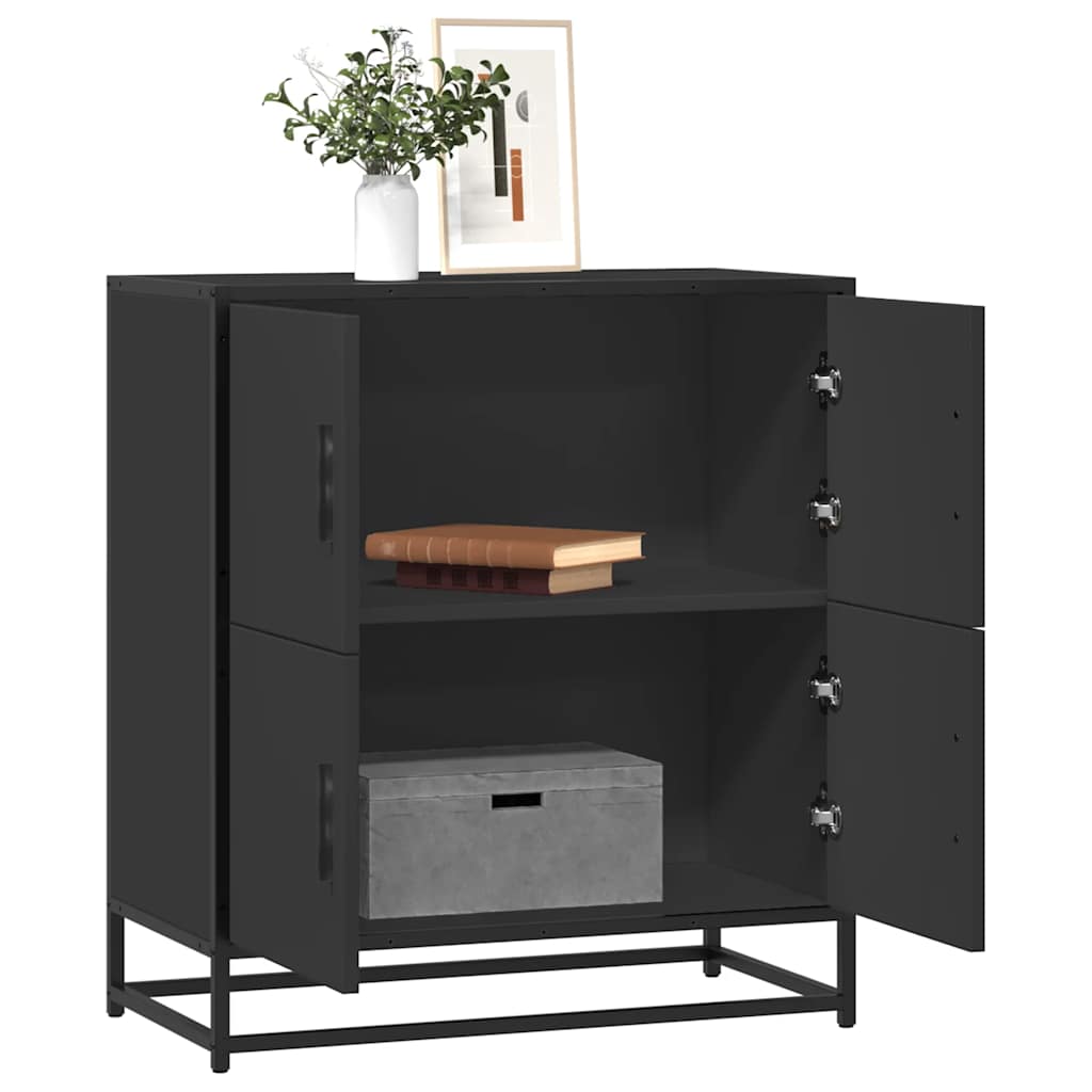 vidaXL Credenza Rovere Nera 68x35x76 cm in Legno Multistrato