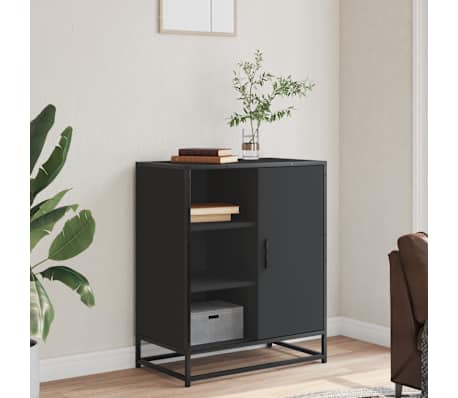 vidaXL Buffet noir 62x35x76 cm bois d'ing&eacute;nierie