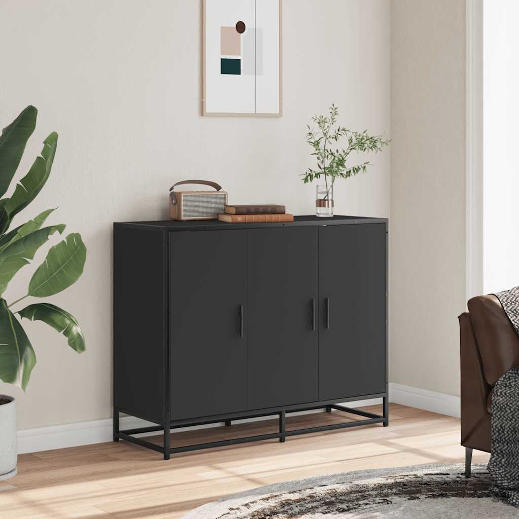 Thumbnail - vidaXL Sideboard Schwarz 94x35x76 cm Holzwerkstoff