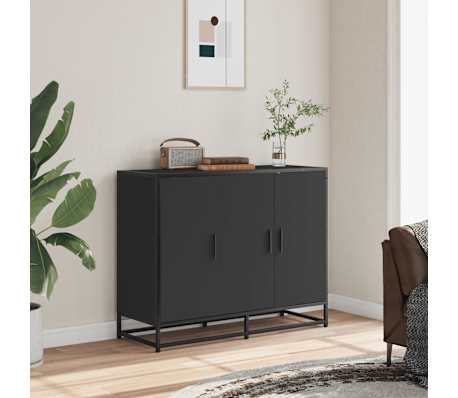 vidaXL Buffet noir 94x35x76 cm bois d&rsquo;ing&eacute;nierie