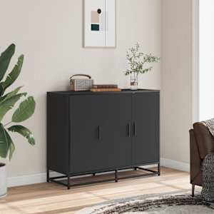 vidaXL Buffet noir 94x35x76 cm bois d&rsquo;ing&eacute;nierie