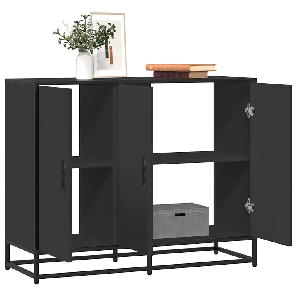 vidaXL Sideboard Schwarz 94x35x76 cm Holzwerkstoff