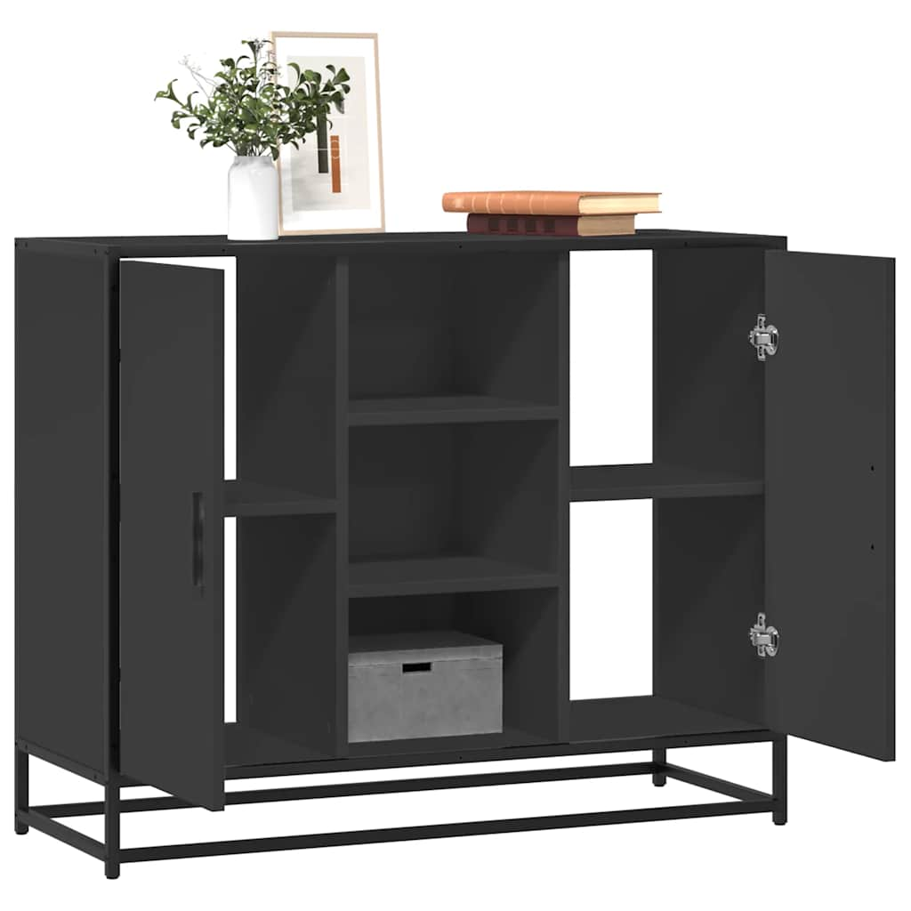 vidaXL Sideboard Schwarz 92x35x76 cm Holzwerkstoff