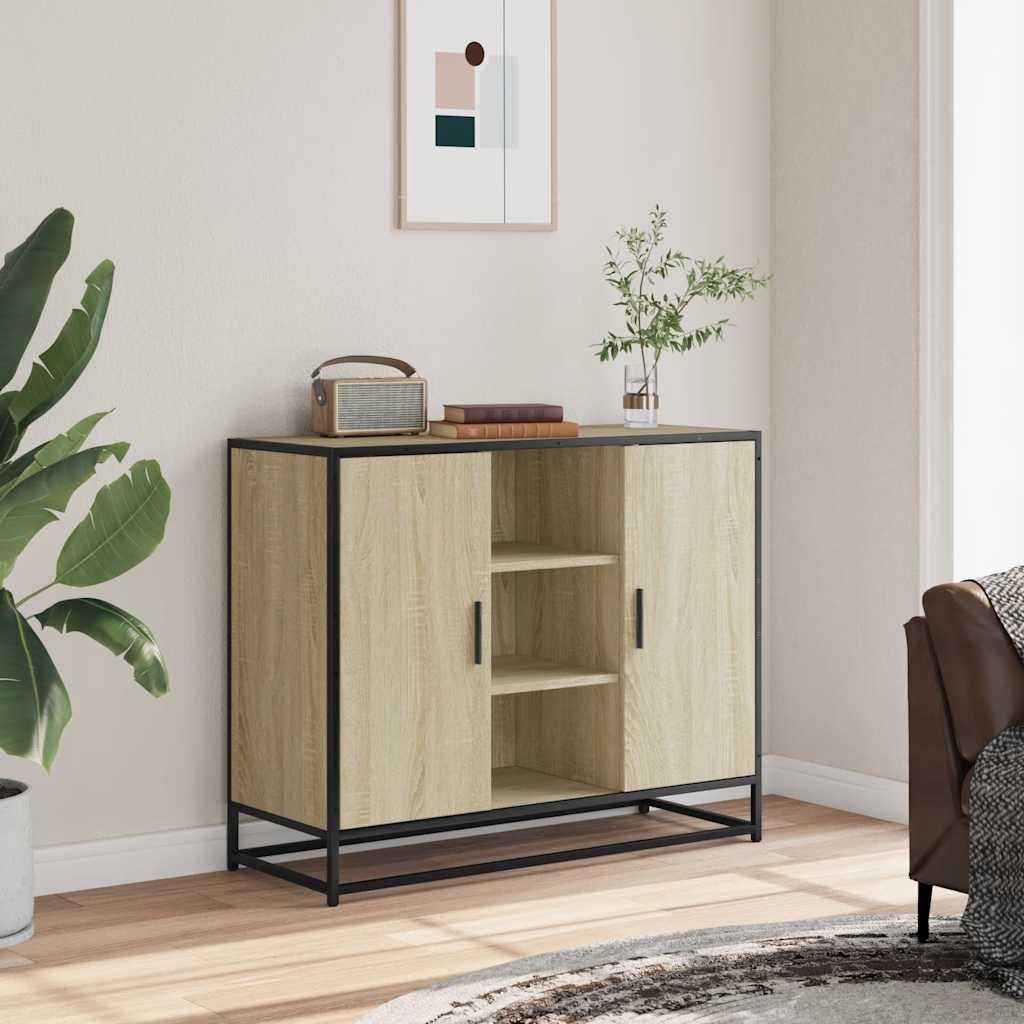 vidaXL Dressoir 92x35x76 cm bewerkt hout sonoma eikenkleurig afbeelding